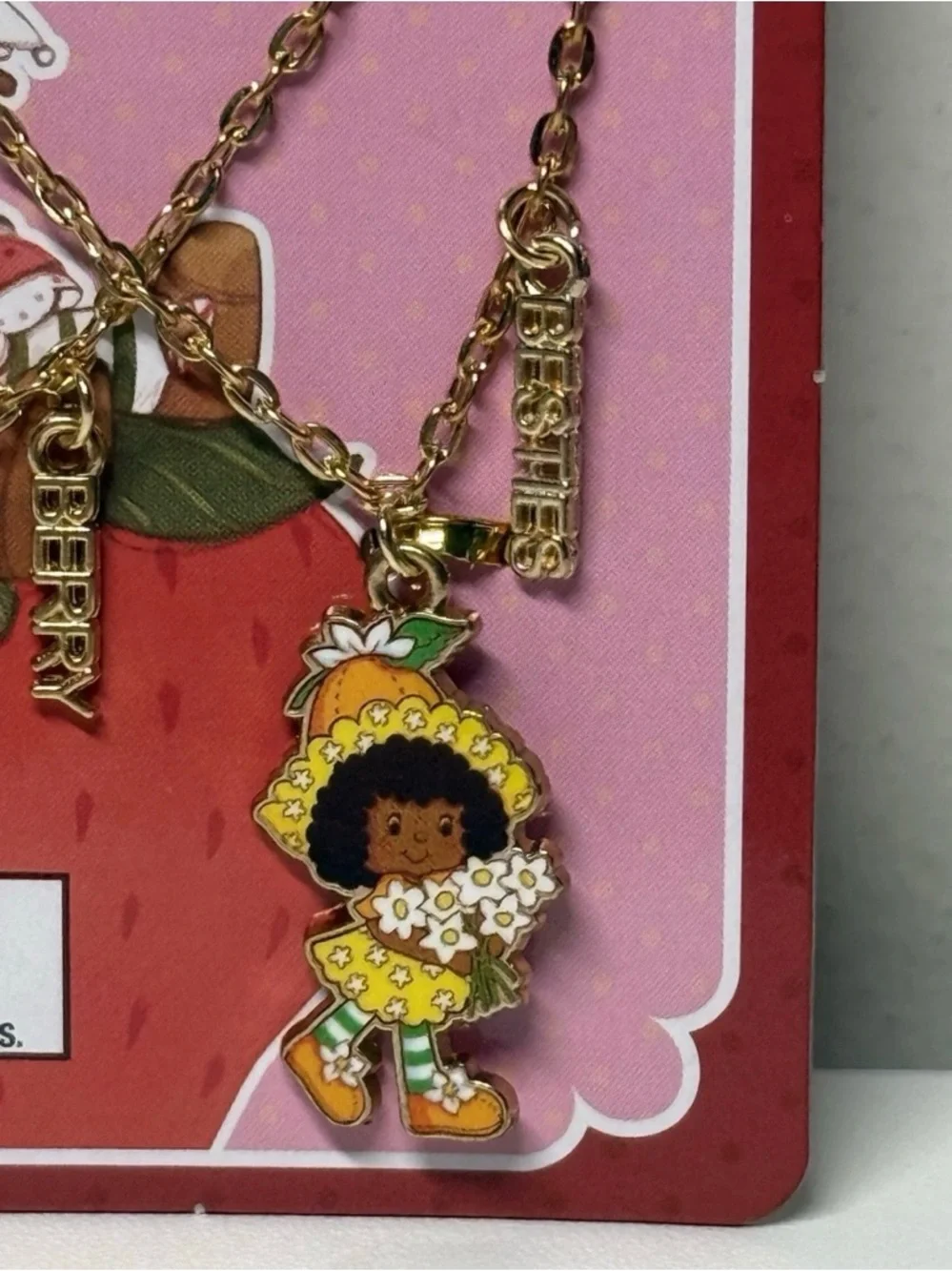 Strawberry Shortcake Berry Besties BFF Necklaces Duo With Orange Blossom Clasp